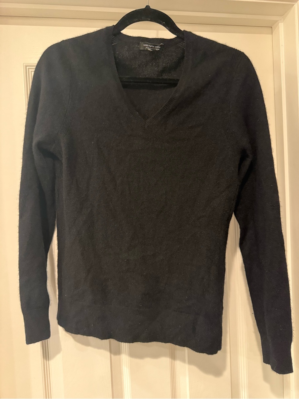 Saks Fifth Avenue Black Cashmere Crewneck Sweater